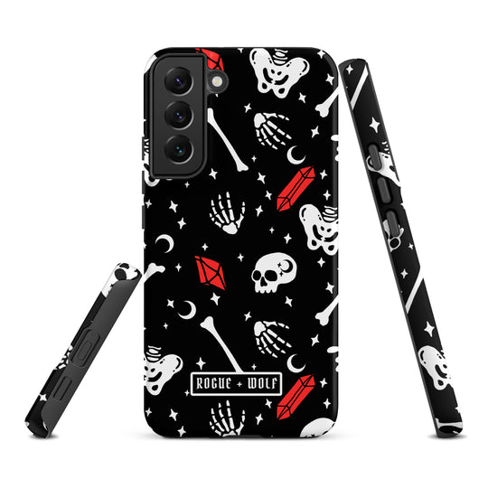 Skulls & Crystals Tough Phone Case for Samsung - Shockproof Anti-scratch Goth Witchy Phone Cover Accessory