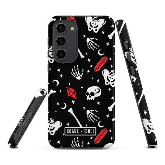 Skulls & Crystals Tough Phone Case for Samsung - Shockproof Anti-scratch Goth Witchy Phone Cover Accessory