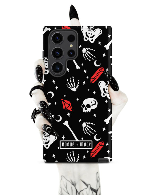 Skulls & Crystals Tough Phone Case for Samsung - Shockproof Anti-scratch Goth Witchy Phone Cover Accessory