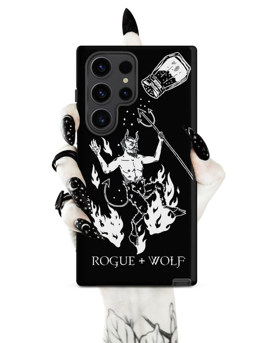 One Salty Devil B&W Tough Phone Case for Samsung - Witchy Goth Anti-scratch Shockproof Cover