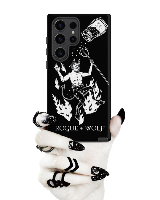 One Salty Devil B&W Tough Phone Case for Samsung - Witchy Goth Anti-scratch Shockproof Cover