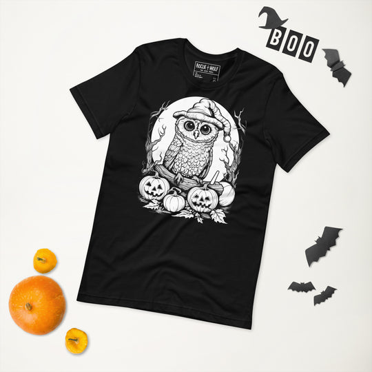Owl's Night Out Tee - Alt Goth T-Shirt Unisex Halloween Dark Academia Occult Fashion Grunge Witchy Vegan Style