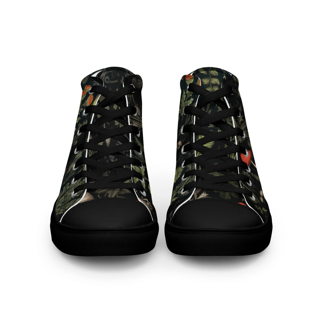 Foraging Women’s High Top Shoes - Botanical Vegan Sneakers - Comfortable Goth Trainers - Witchy Grunge Dark Academia