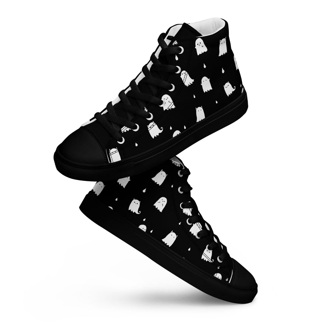 Ghost Party Women’s High Top Shoes - Vegan Leisurewear Sneakers for women - Comfortable Goth Trainers - Witchy Grunge Accessories