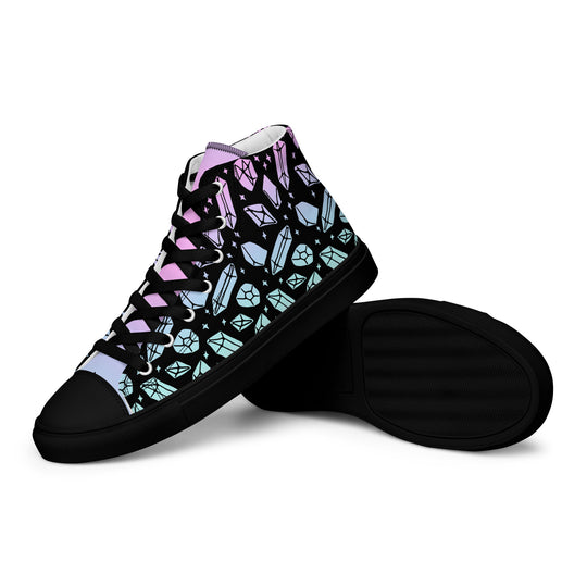 Divination Crystals Women’s High Top Shoes - Magical Vegan Sneakers - Comfortable Goth Trainers - Witchy Pagan Occult Style