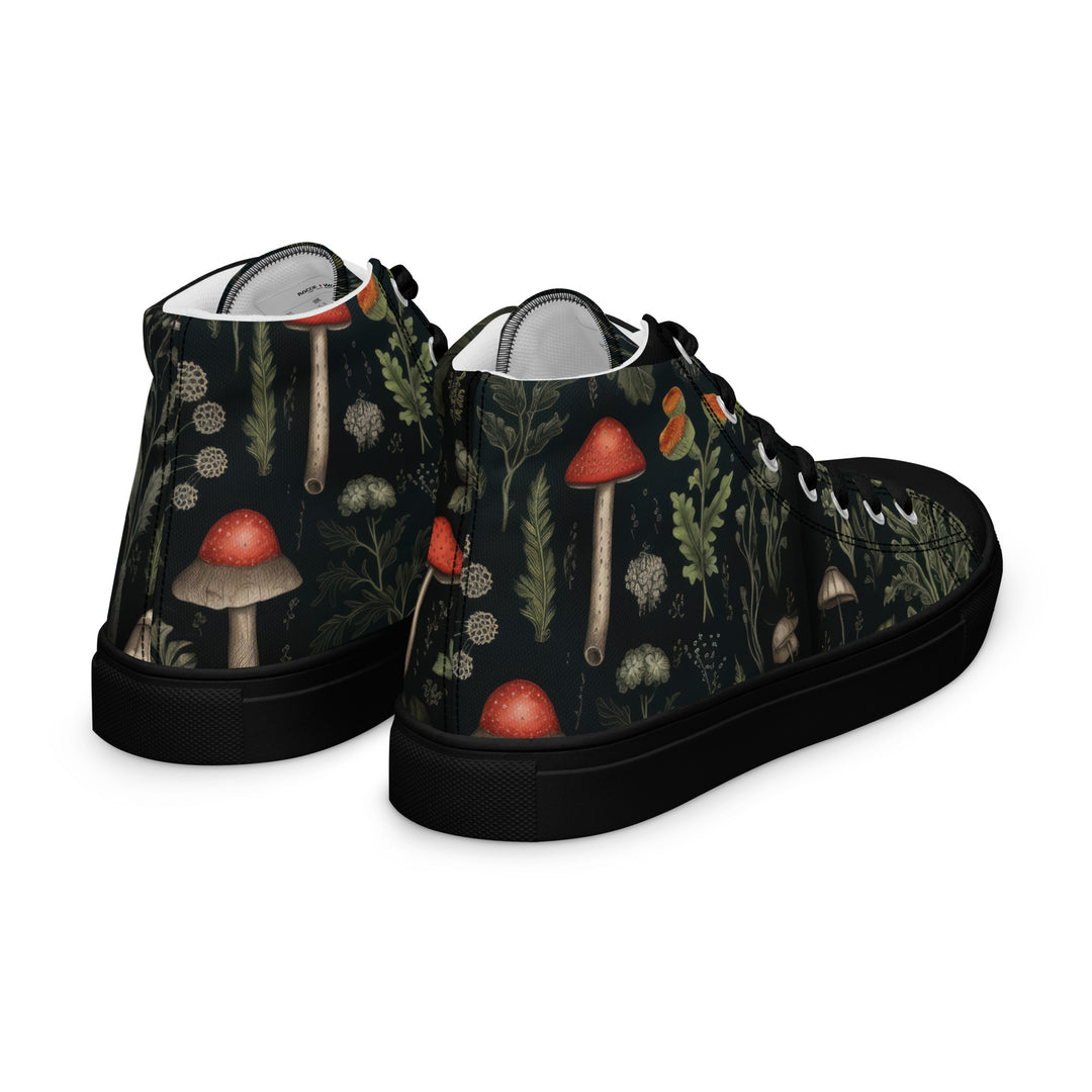 Foraging Women’s High Top Shoes - Botanical Vegan Sneakers - Comfortable Goth Trainers - Witchy Grunge Dark Academia