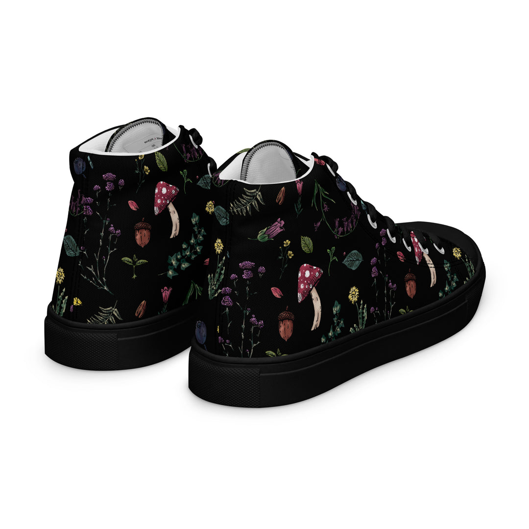 Herbology Women’s High Top Shoes - Vegan Botanical trainers for women - Comfortable Goth Sneakers - Witchy Grunge Occult Fashion