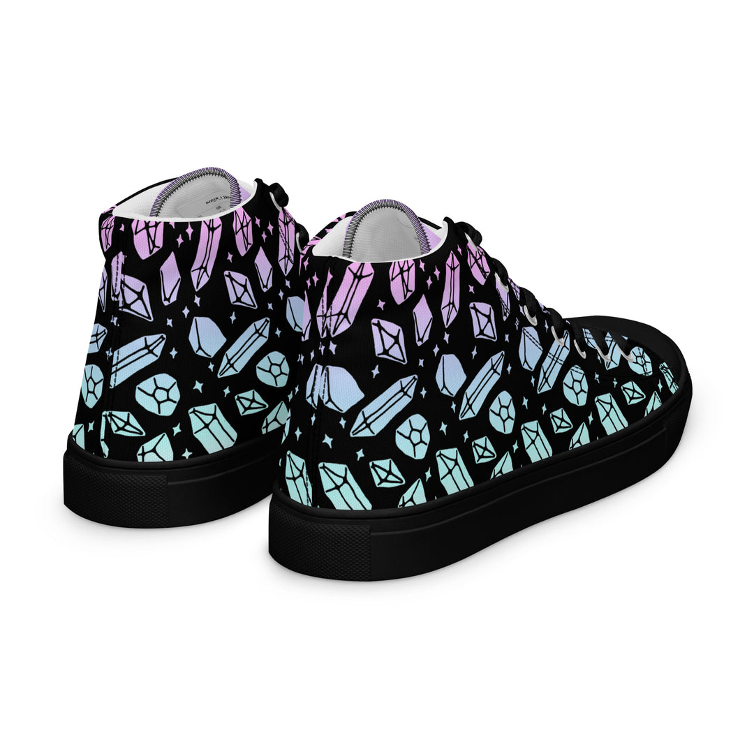 Divination Crystals Women’s High Top Shoes - Magical Vegan Sneakers - Comfortable Goth Trainers - Witchy Pagan Occult Style