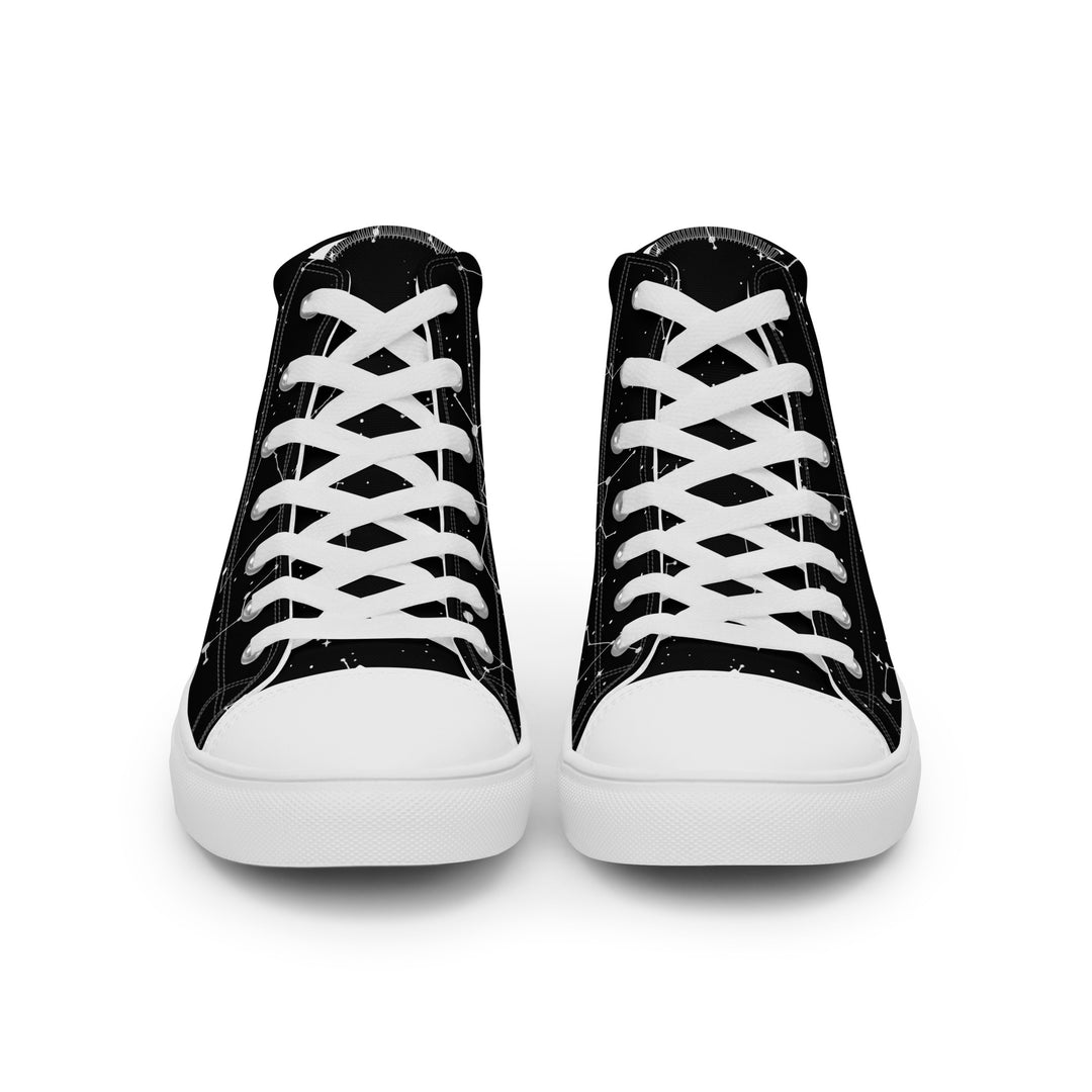 Constellation Women’s High Top Shoes - Cosmic Vegan Sneakers - Comfortable Goth Trainers - Witchy Astrology Fashion