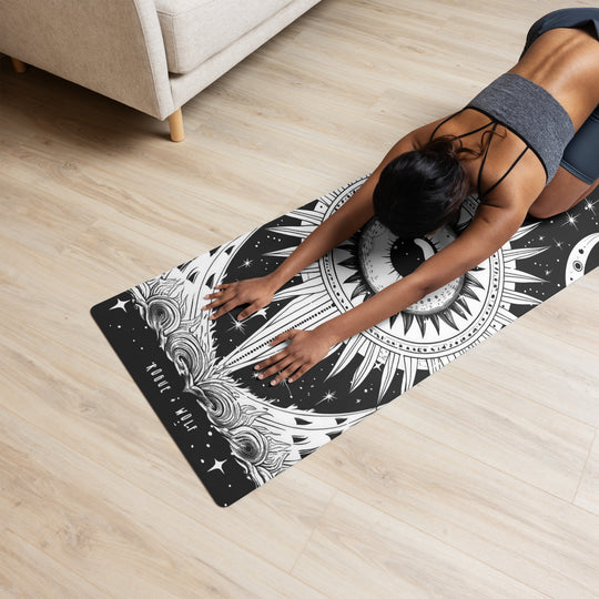 The Cosmos Awakens Yoga Mat - Non Slip Witchy Goth Occult Art Mat for Yoga Pilates perfect Gift for Yoga lovers & Fitness freaks