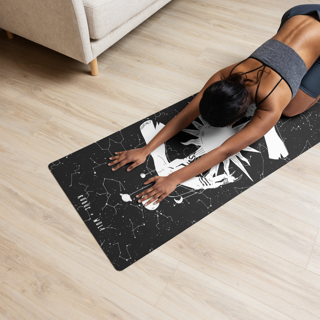 Starlight Yoga Mat - Witchy Goth Non Slip Mat for Home Workouts Pilates Stretching Floor Workouts Gothic Gift for yoga lovers