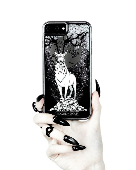 Stag Guardian - Shock Resistant Phone Case - Silver Glitter