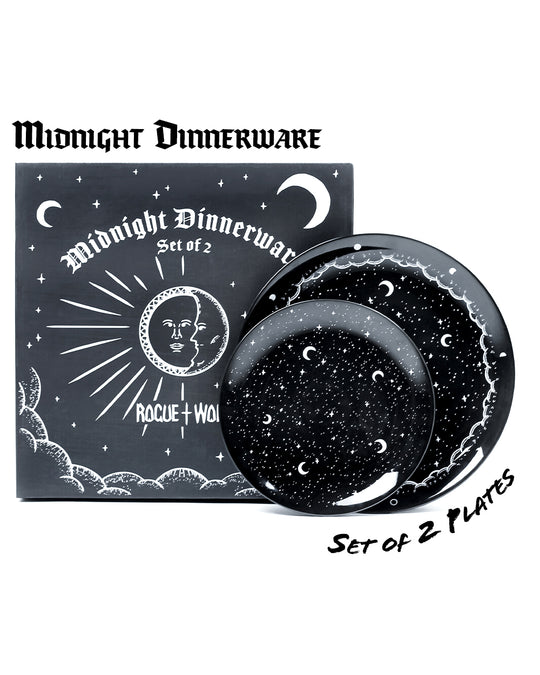 Midnight Dinnerware Set of 2 Porcelain Plates