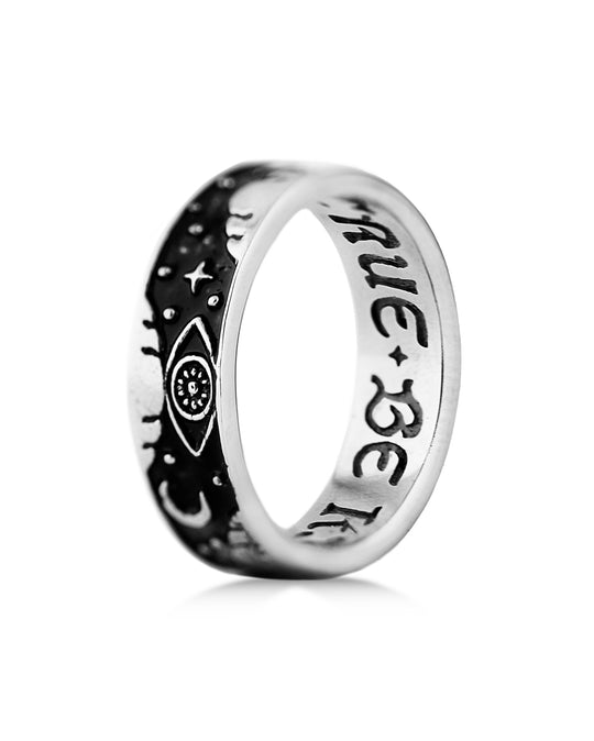 Third Eye Ring in Blackened Steel