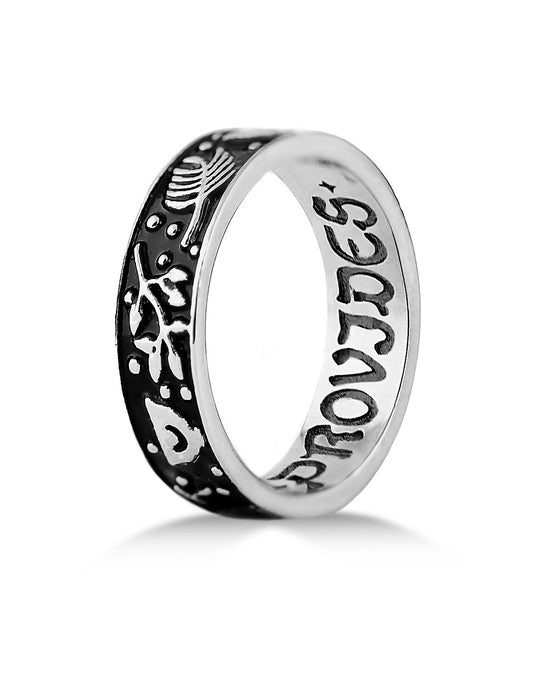 Alchemy Ring in Blackened Steel