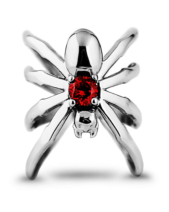 Spiderhug Ring in Mirror Steel