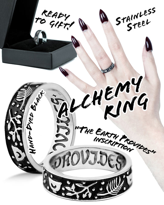 Alchemy Ring in Blackened Steel