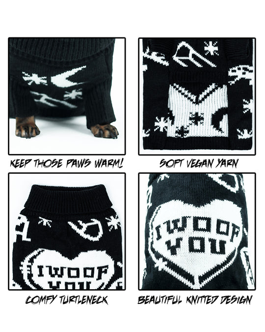 I Woof You Knitted Pet Sweater - Dog or Cat