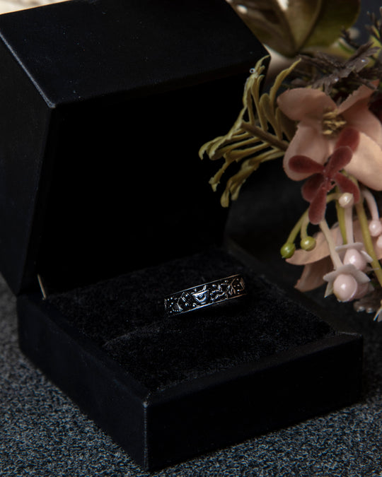 Alchemy Ring in Blackened Steel