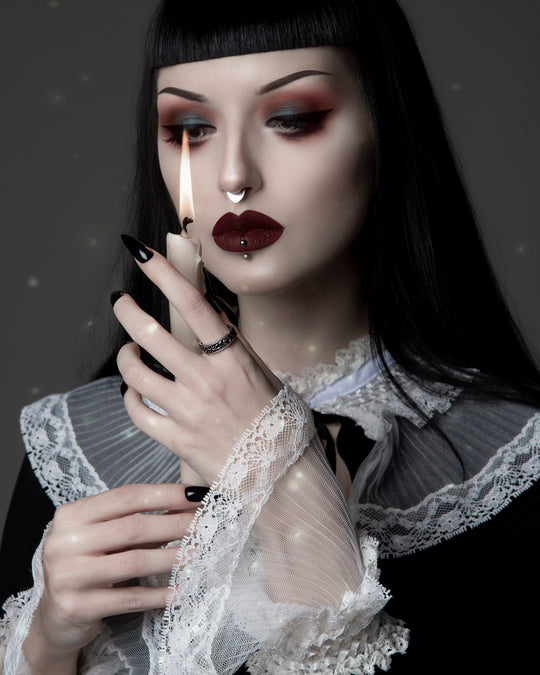 Moon Child Ring in Blackened Steel
