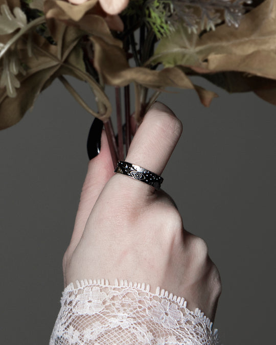 Third Eye Ring in Blackened Steel
