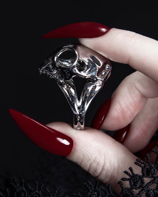 Cat Skull Ring in Mirror Steel