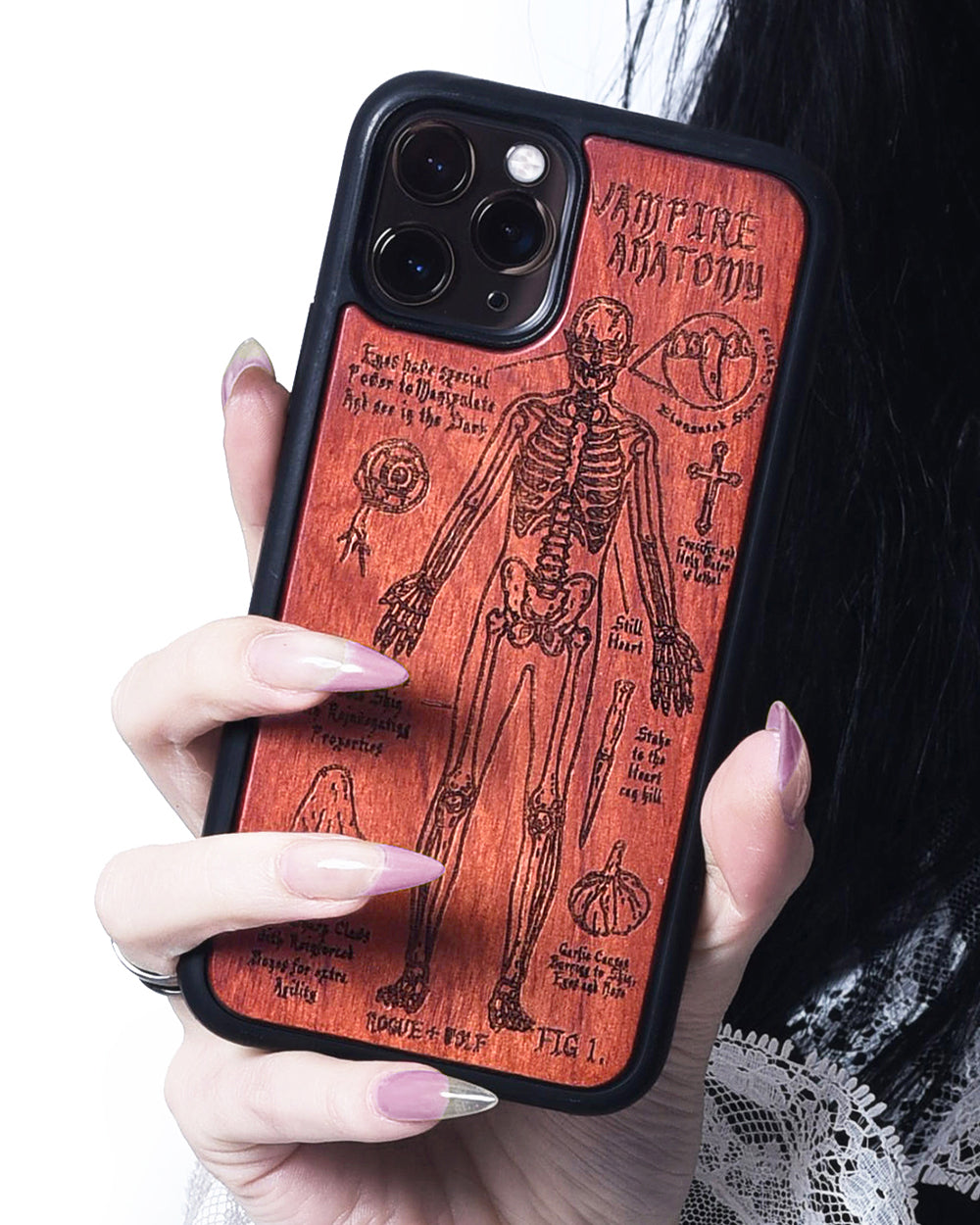Vampire Anatomy - Engraved Rose Wood Phone Case