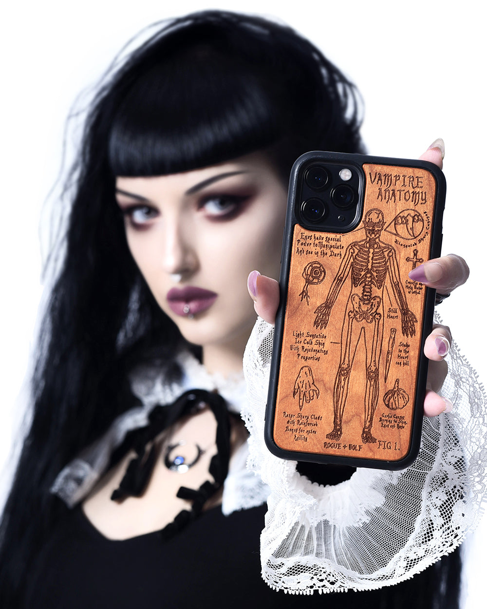 Vampire Anatomy - Engraved Cherry Wood Phone Case – Rogue + Wolf