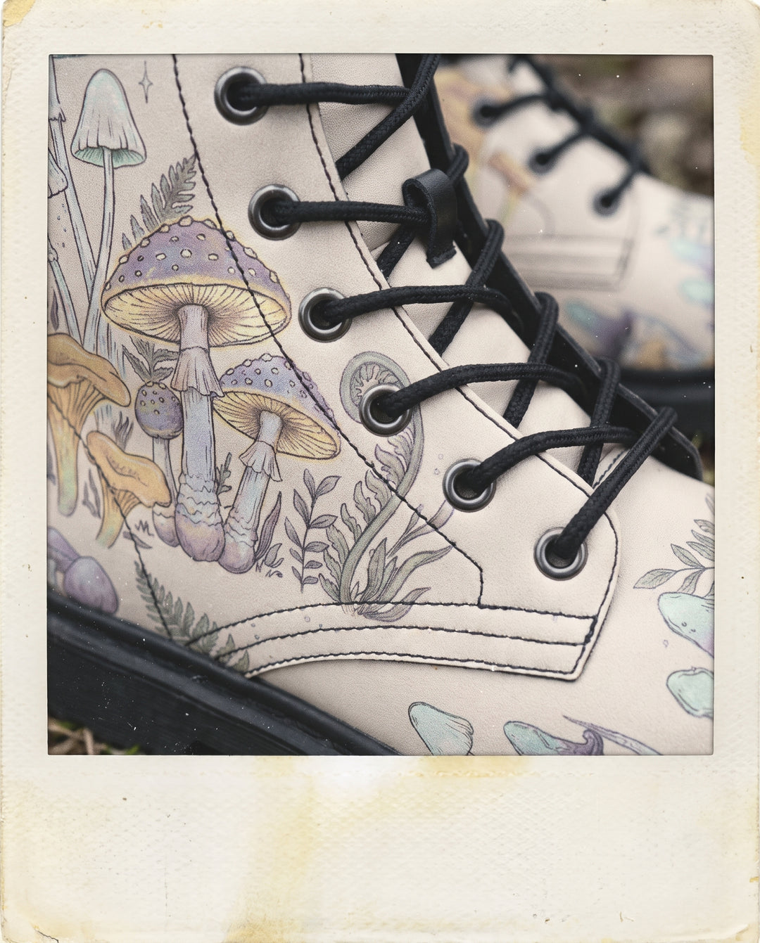 Witching Spores Boots eyelet and lacing detail