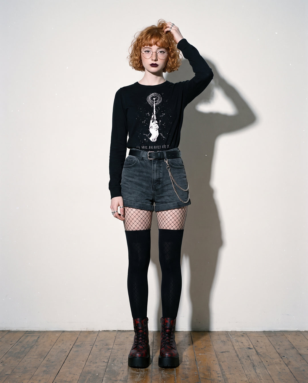 Cosmic Devotion Long Sleeve Tee worn by model