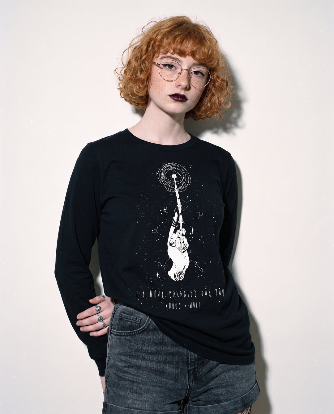 Cosmic Devotion Long Sleeve Tee worn by model