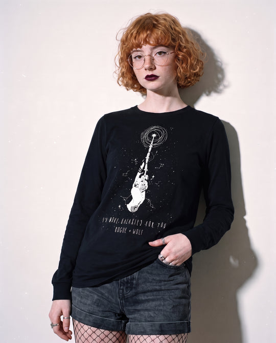 Cosmic Devotion Long Sleeve Tee worn by model