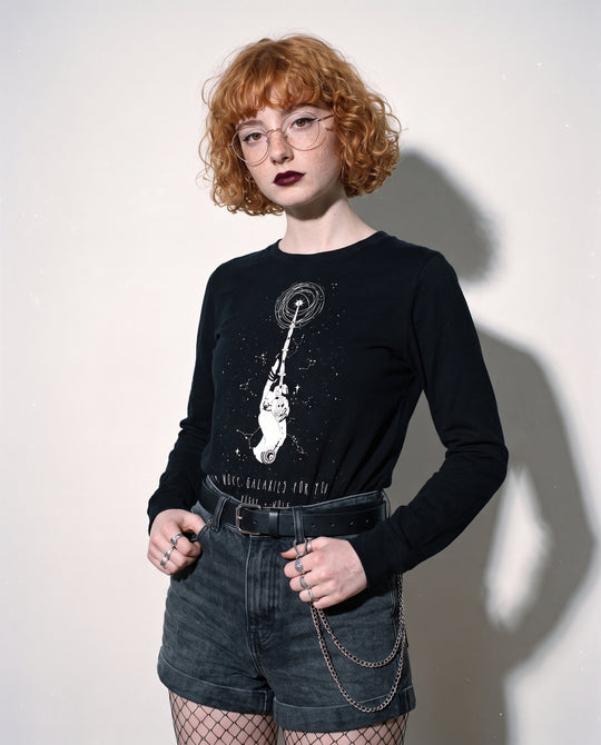 Cosmic Devotion Long Sleeve Tee worn by model