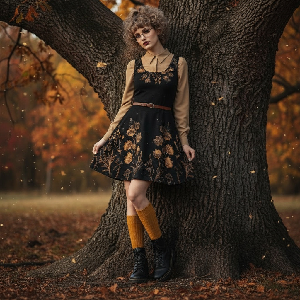 Folium Obscura Skater Dress