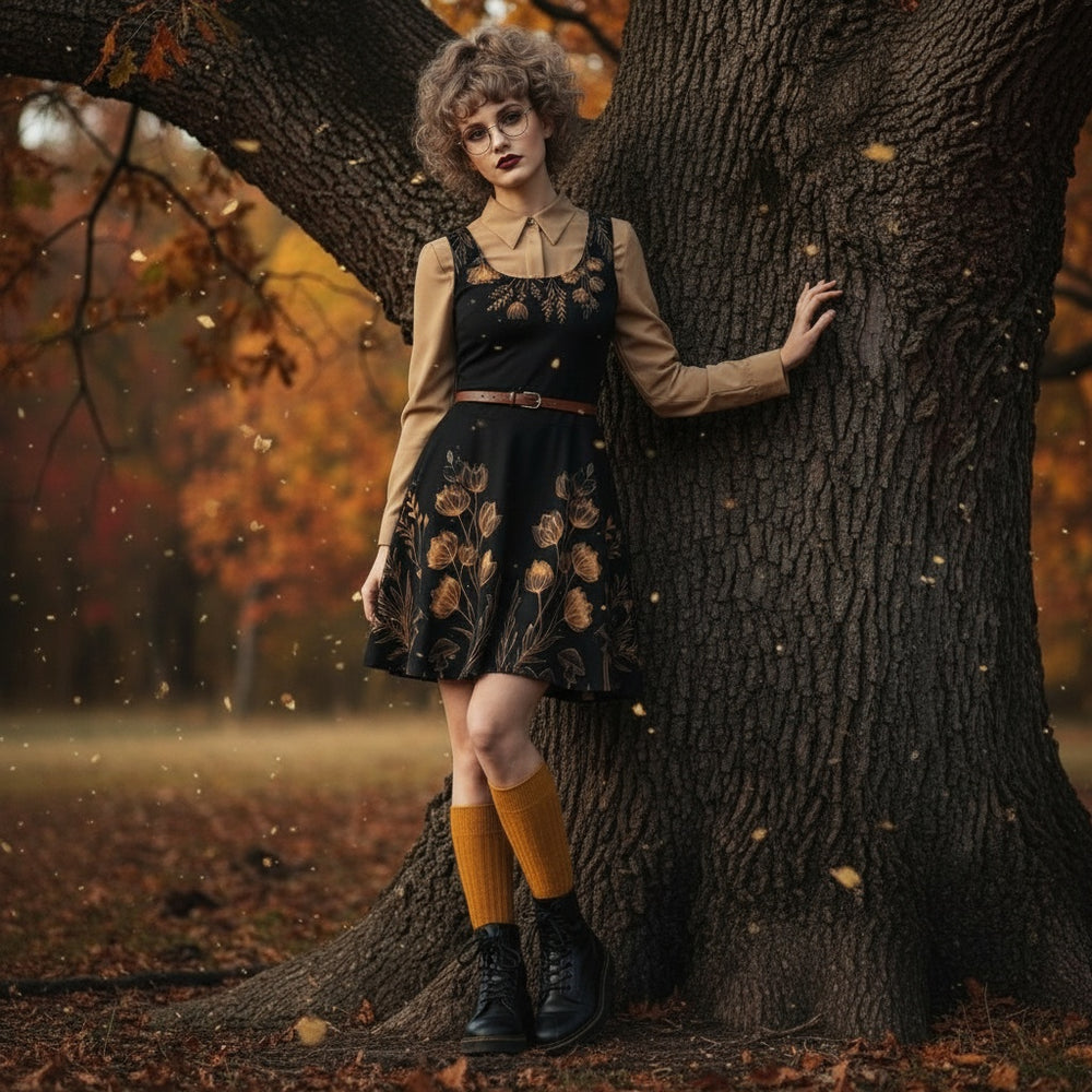 Folium Obscura Skater Dress