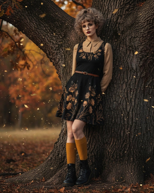 Folium Obscura Skater Dress