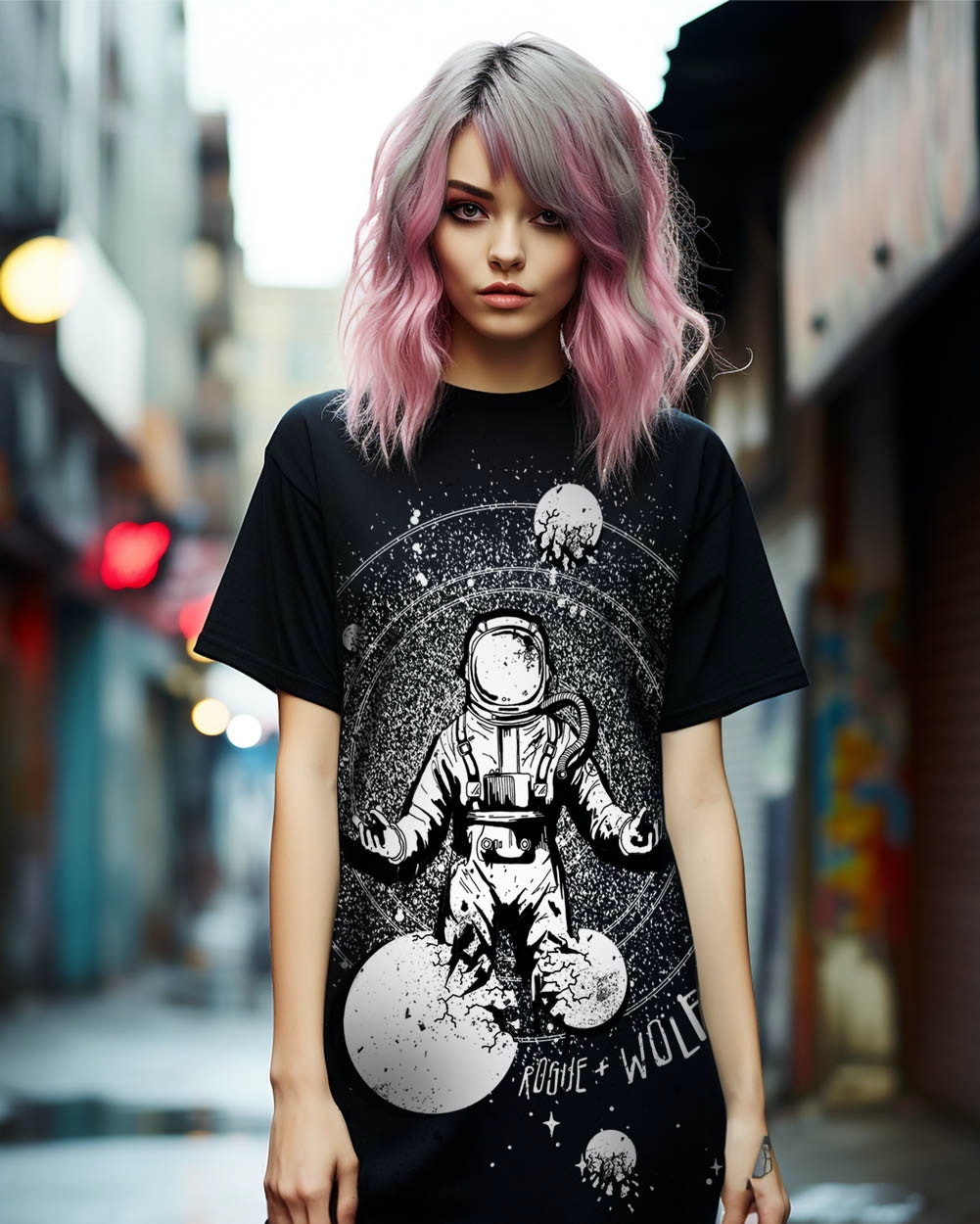 Cosmic Explorer Tee Dress - Vegan Goth Alt Style Unisex T-shirt, Witch –  Rogue + Wolf