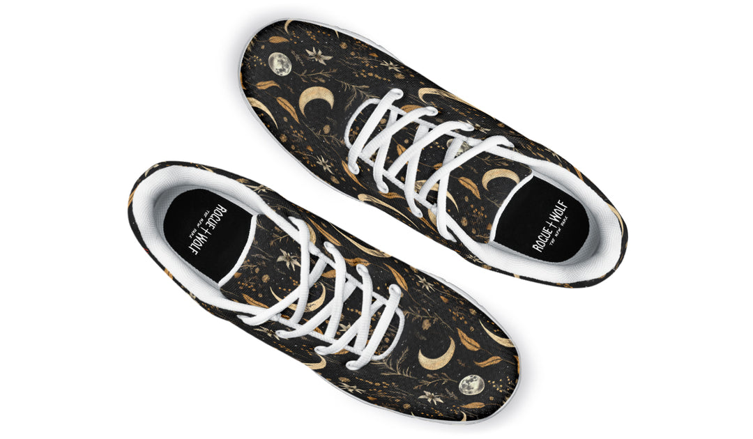 Moonlit Botanica Athletic Sneakers - Exercise Running Sports Shoes for Gothic Streetwear & Dark Academia