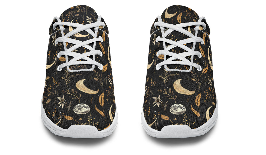 Moonlit Botanica Athletic Sneakers - Exercise Running Sports Shoes for Gothic Streetwear & Dark Academia