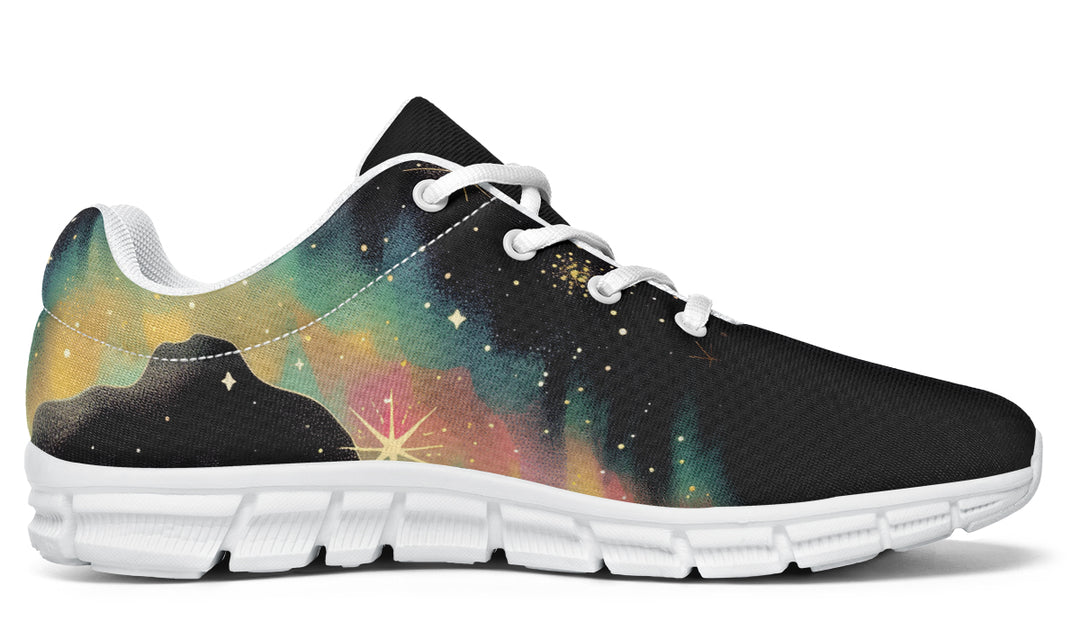 Northern Lights Athletic Sneakers - Running Shoes Exercise Sports Walking Workout Streetwear Dark Style