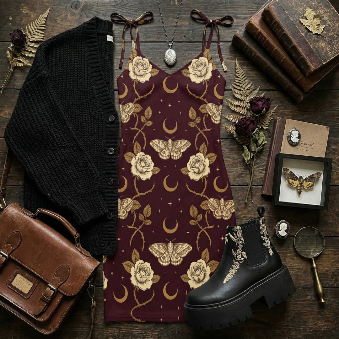 Rose Moth Slip Dress