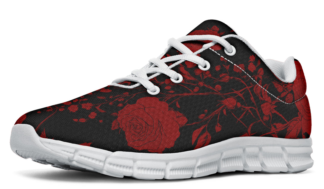 Blood Rose Romance Athletic Sneakers - Light Breathable and Comfortable Sports Shoes with Anti-Slip Soles