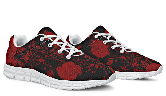 Blood Rose Romance Athletic Sneakers - Light Breathable and Comfortable Sports Shoes with Anti-Slip Soles