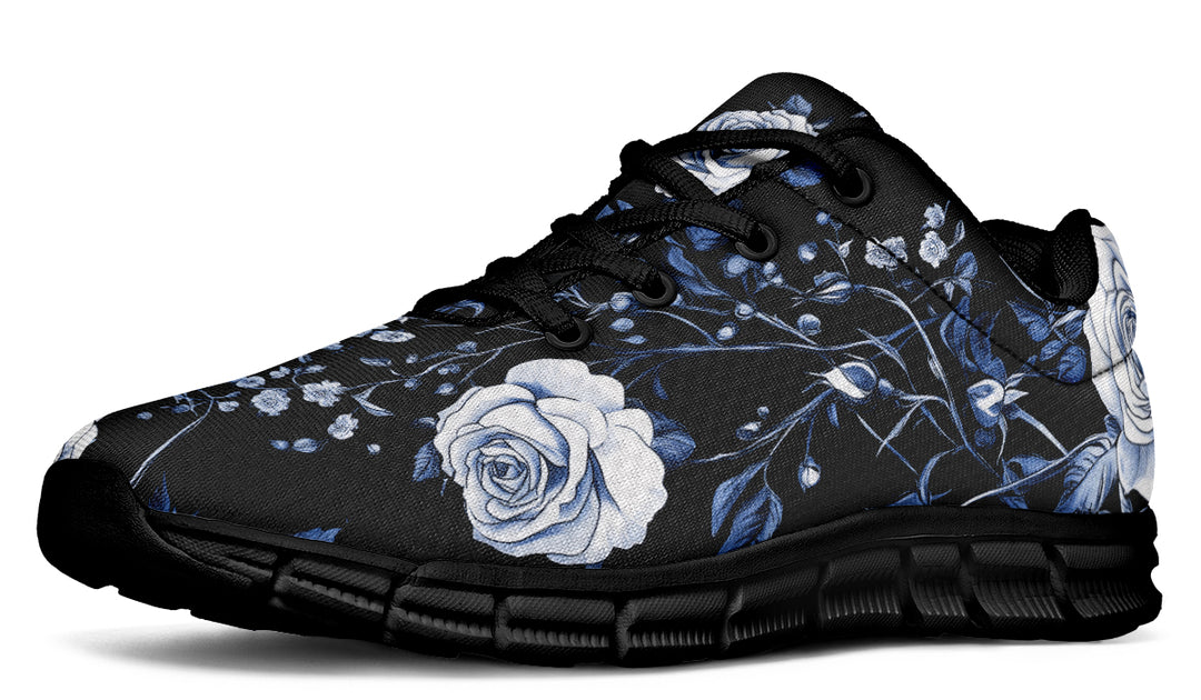 Blue Rose Romance Athletic Sneakers - Light Breathable and Comfortable Sports Shoes with Anti-Slip Soles