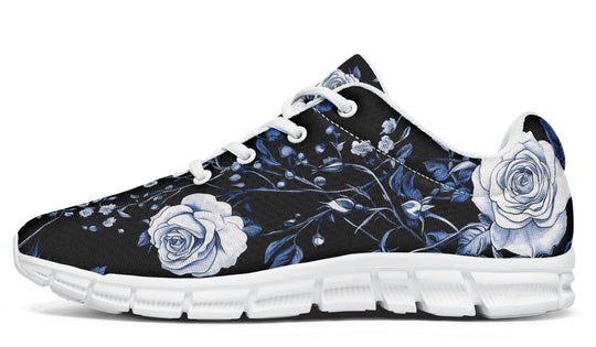 Blue Rose Romance Athletic Sneakers - Light Breathable and Comfortable Sports Shoes with Anti-Slip Soles