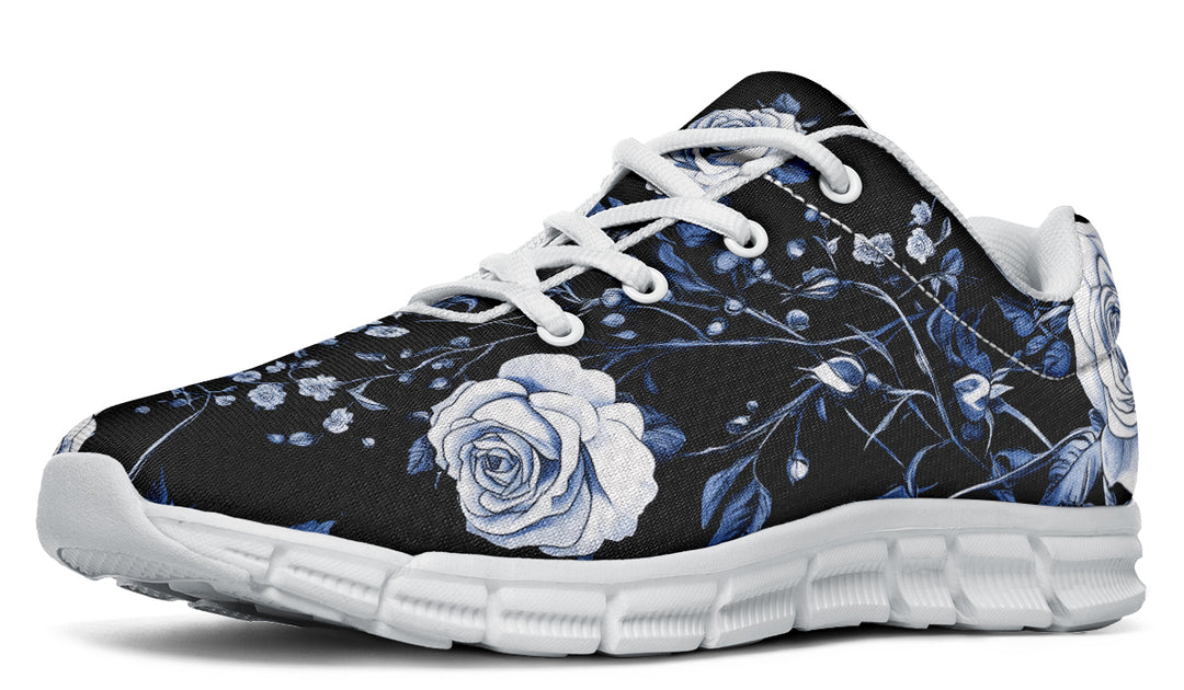 Blue Rose Romance Athletic Sneakers - Light Breathable and Comfortable Sports Shoes with Anti-Slip Soles