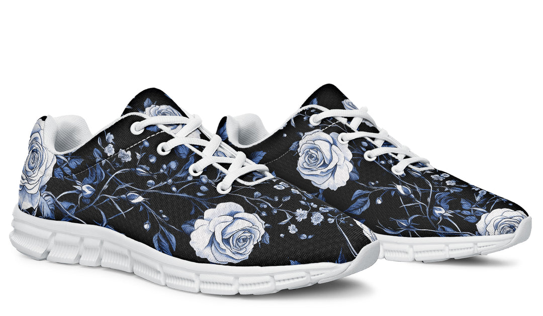 Blue Rose Romance Athletic Sneakers - Light Breathable and Comfortable Sports Shoes with Anti-Slip Soles