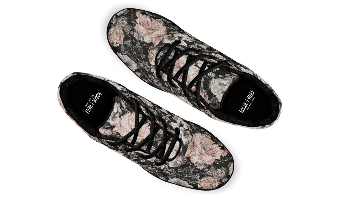 Vintage Peonies Athletic Sneakers - Light Breathable and Comfortable Sports Shoes with Anti-Slip Soles