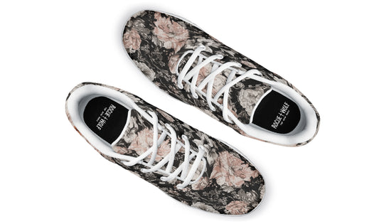 Vintage Peonies Athletic Sneakers - Light Breathable and Comfortable Sports Shoes with Anti-Slip Soles