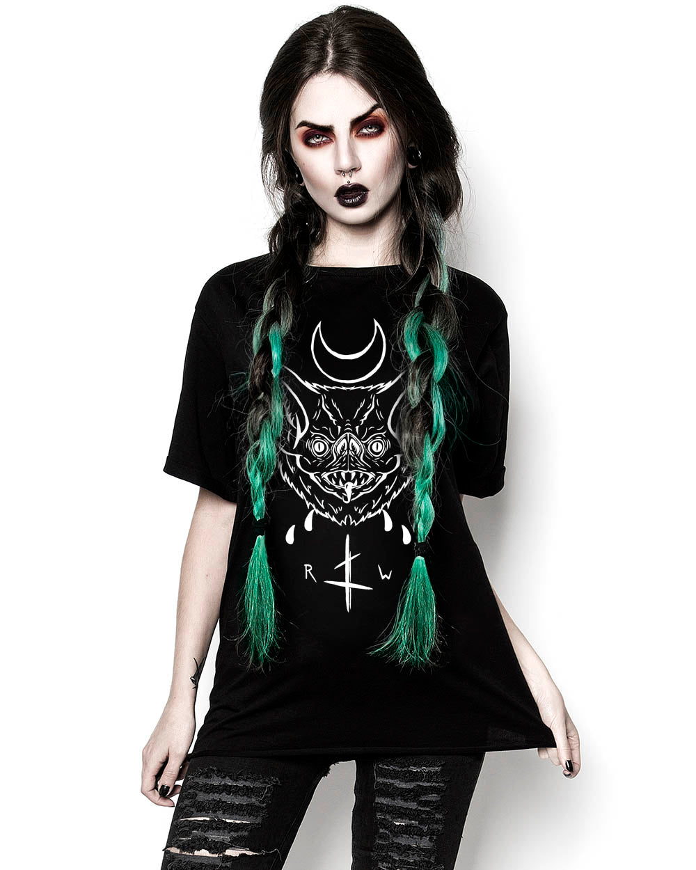 Bat Face Tee - Alt Goth Unisex T-Shirt Grunge Aesthetic Witchy Top Vegan Clothing Cool Fun Gifts